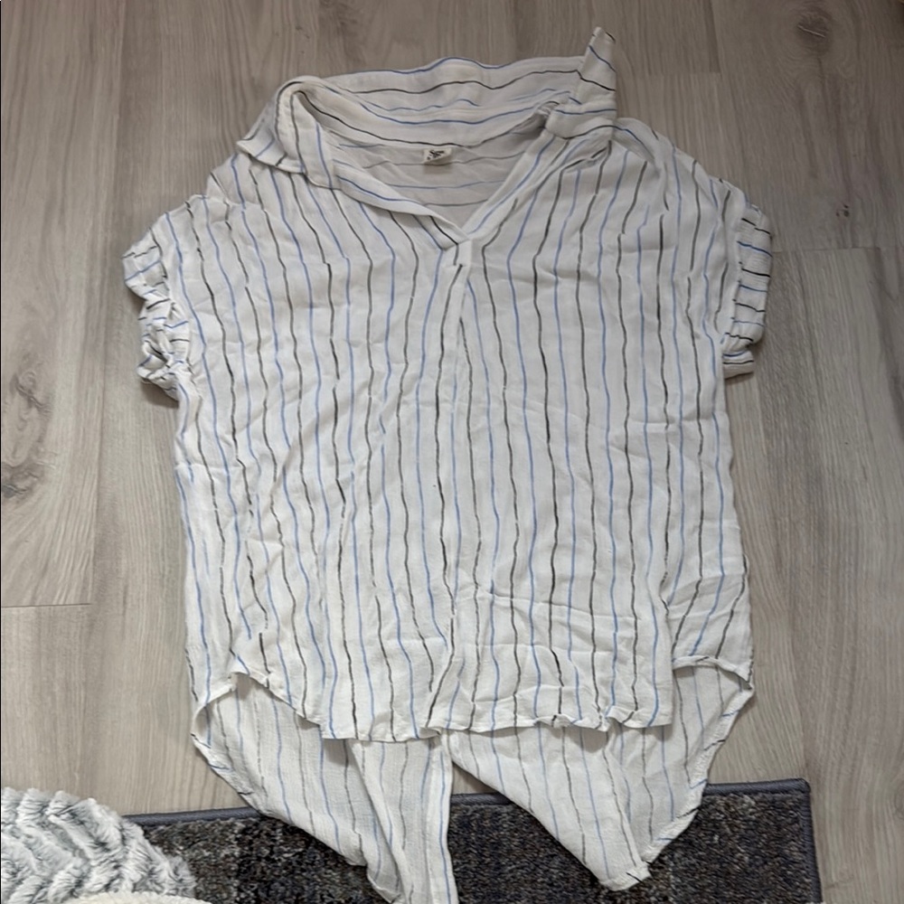 Sew In Love Cream Sailor Collar Button Down Shirt